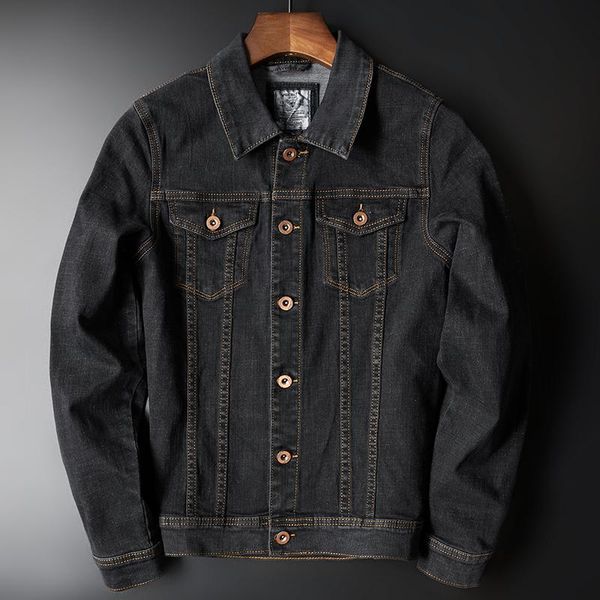 fall men's denim jacket classic black retro fashion casual slim lapel bomber streetwear jackets, Black;brown
fall men's denim jacket classic black retro fashion casual slim lapel bomber streetwear jackets, Black;brown