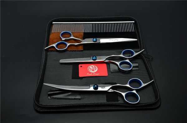 hair scissors 4pcs set 3001# 7'' 19cm hairdressing bent up dogs cats pets comb + cutting thinning curve shears suit
hair scissors 4pcs set 3001# 7'' 19cm hairdressing bent up dogs cats pets comb + cutting thinning curve shears suit