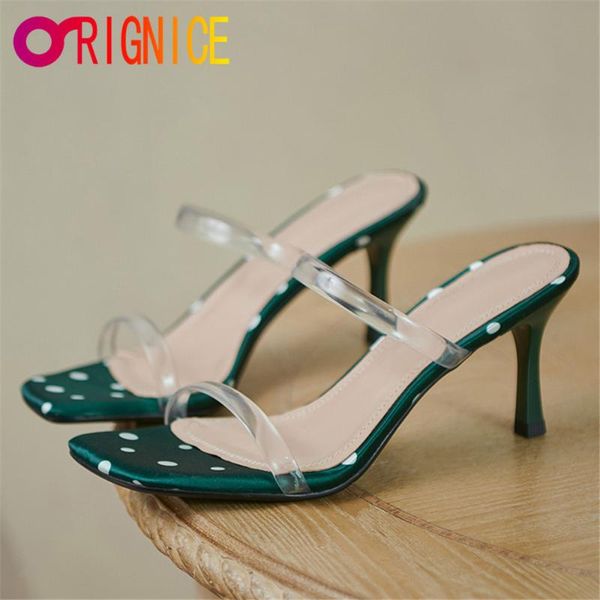 orignice summer transparent high heels gladiator sandals narrow band polka dot vintage square toe concise fashion female slides, Black
orignice summer transparent high heels gladiator sandals narrow band polka dot vintage square toe concise fashion female slides, Black