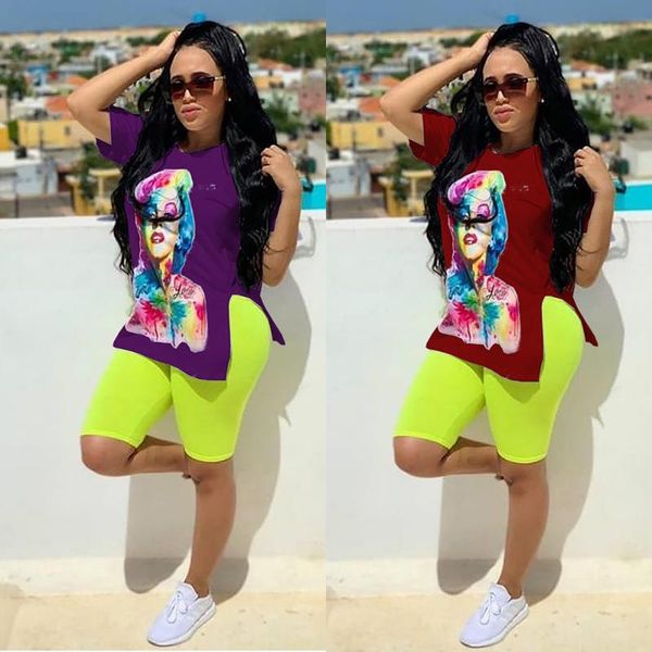 women's tracksuits set character print side slit t-shirt pencil knee length pants suit two piece fashion tracksuit outfit joggers, Gray
women's tracksuits set character print side slit t-shirt pencil knee length pants suit two piece fashion tracksuit outfit joggers, Gray