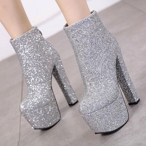boots autumn winter women shoes luxury glitter bling ankle super high heels nightclub ladies pumps silver platform booties, Black
boots autumn winter women shoes luxury glitter bling ankle super high heels nightclub ladies pumps silver platform booties, Black