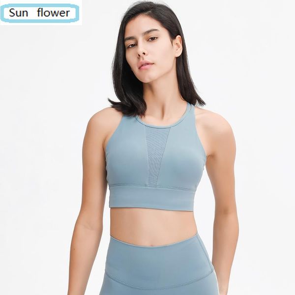 flower high neck naked feel yoga fitness bras women mesh patchwork padded workout sports push up athletic brassiere outfit