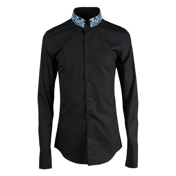men's hipster embroidery dress shirt tuxedo shirts 2021 men black business casual social chemise homme, White;black
men's hipster embroidery dress shirt tuxedo shirts 2021 men black business casual social chemise homme, White;black