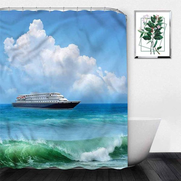 fabric shower curtain nautical waves ship travel waterproof fabric bathroom accessories bathroom decor 60"x72" with hooks
fabric shower curtain nautical waves ship travel waterproof fabric bathroom accessories bathroom decor 60"x72" with hooks