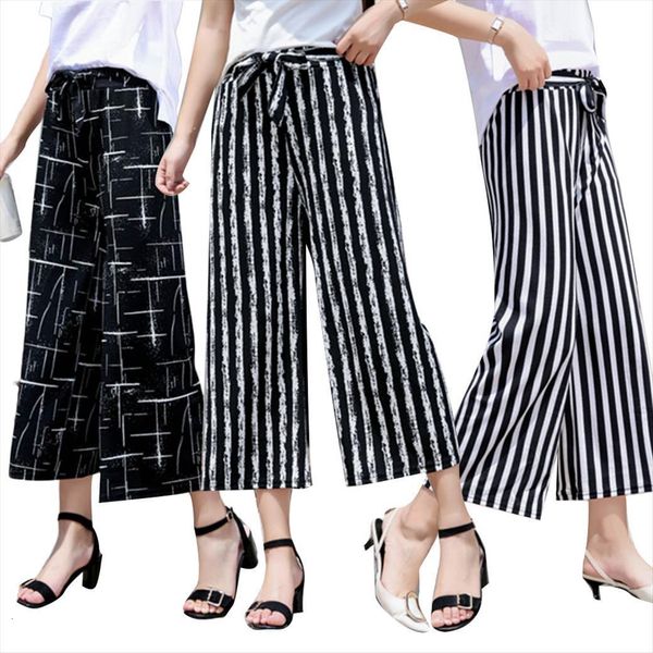 breathable solid color elastic womens capris pleated casual loose wide leg summer pants, Black;white
breathable solid color elastic womens capris pleated casual loose wide leg summer pants, Black;white