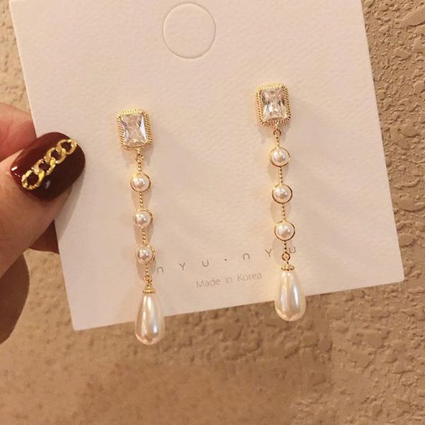 dangle & chandelier 2021 korean elegant square crystal waterdrop pearl long earrings for women fashion ear accessories pendientes gifts, Silver
dangle & chandelier 2021 korean elegant square crystal waterdrop pearl long earrings for women fashion ear accessories pendientes gifts, Silver