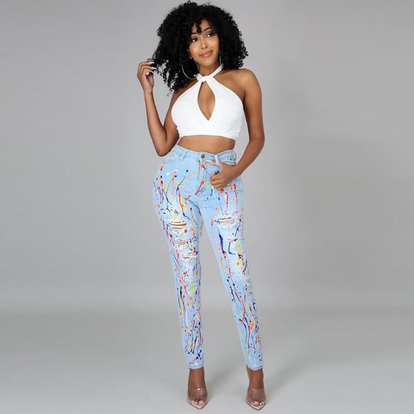 women's pants & capris 2021 women jeans splash ink printed elastic hollow hole sheath long pencil denim pant fashion streetwear female, Black;white
women's pants & capris 2021 women jeans splash ink printed elastic hollow hole sheath long pencil denim pant fashion streetwear female, Black;white