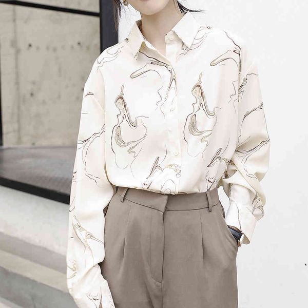autumn new retro gentle chiffon shirt women loose korean single-breasted button blouse plus size shirt street wear 210416, White
autumn new retro gentle chiffon shirt women loose korean single-breasted button blouse plus size shirt street wear 210416, White