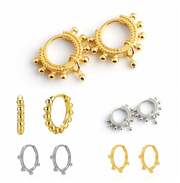 hoop & huggie 925 silver ear buckle round beads earrings for women minimalist gold color metal fashion females daily jewelry, Golden;silver
hoop & huggie 925 silver ear buckle round beads earrings for women minimalist gold color metal fashion females daily jewelry, Golden;silver