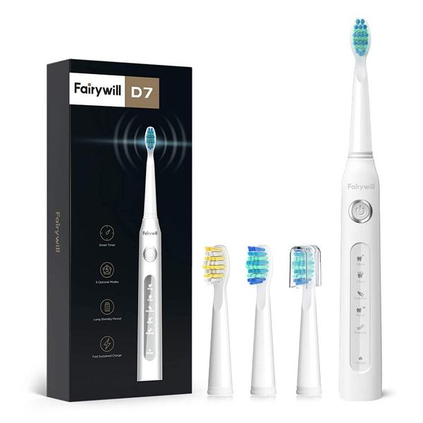 smart electric toothbrush fairywill rechargeable timer 5 modes usb waterproof 8 brush replacement heads with travel case
smart electric toothbrush fairywill rechargeable timer 5 modes usb waterproof 8 brush replacement heads with travel case
