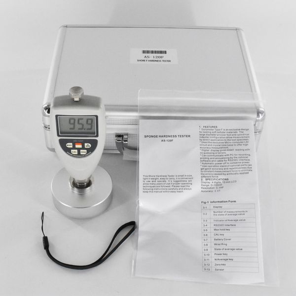 as-120f sponge hardness tester measurement range 10~90hf for soft foam sponge rubbe durometer
as-120f sponge hardness tester measurement range 10~90hf for soft foam sponge rubbe durometer