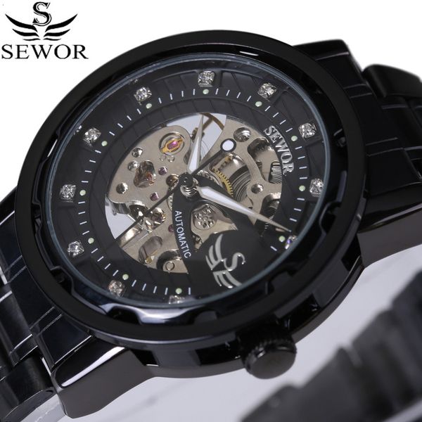 sewor swarch men's manual drill hollow steel band mechanical watch black case creative multi color, Slivery;brown
sewor swarch men's manual drill hollow steel band mechanical watch black case creative multi color, Slivery;brown