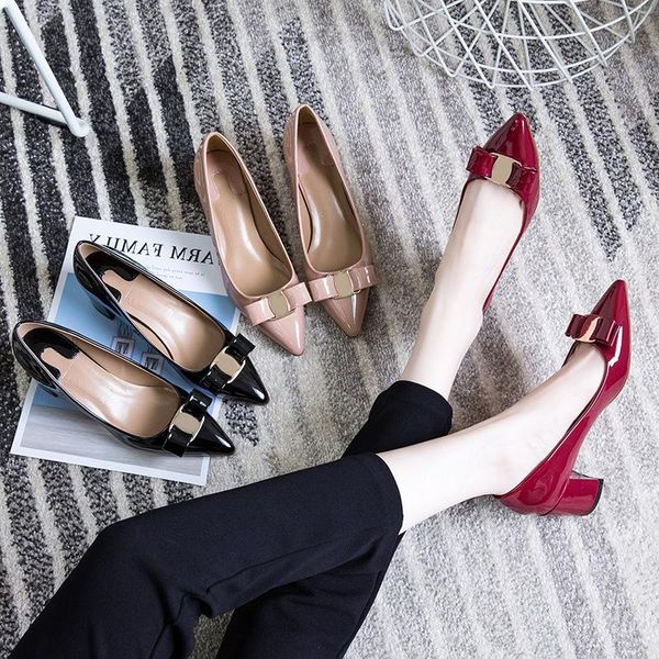 dress shoes korean version 2021 spring pointed thick heel high women's daily single casual versatile bowknot, Black
dress shoes korean version 2021 spring pointed thick heel high women's daily single casual versatile bowknot, Black