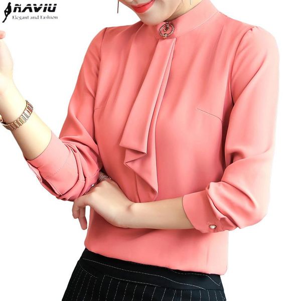fashion elegant stand collar shirt women long sleeve bow tie chiffon blouse office ladies business plus size women's blouses & shirts, White
fashion elegant stand collar shirt women long sleeve bow tie chiffon blouse office ladies business plus size women's blouses & shirts, White