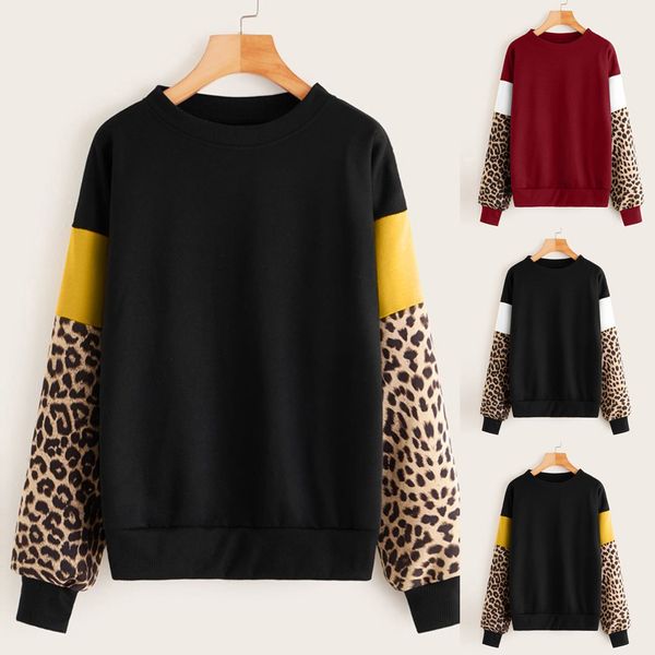 trendy iadies' sweaters women's fashion hoodies versatile loose leopard pattern splicing round neck long sleeve sweaterhoodies, Black
trendy iadies' sweaters women's fashion hoodies versatile loose leopard pattern splicing round neck long sleeve sweaterhoodies, Black