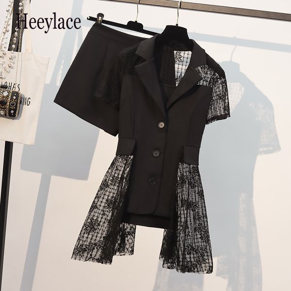 women's two piece pants set with two plus size pieces for women, elegance, office, irregular income, patchwork, blazer, and shorts, sui, White
women's two piece pants set with two plus size pieces for women, elegance, office, irregular income, patchwork, blazer, and shorts, sui, White
