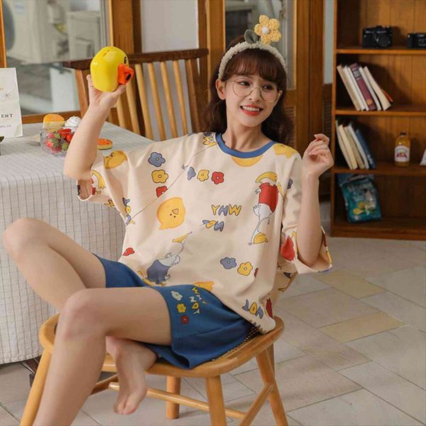 summer cartoon pajamas set women sleepwear korean blue o neck cotton mujer plus size short sleeve nightwear outdoor home wear, Black;red
summer cartoon pajamas set women sleepwear korean blue o neck cotton mujer plus size short sleeve nightwear outdoor home wear, Black;red