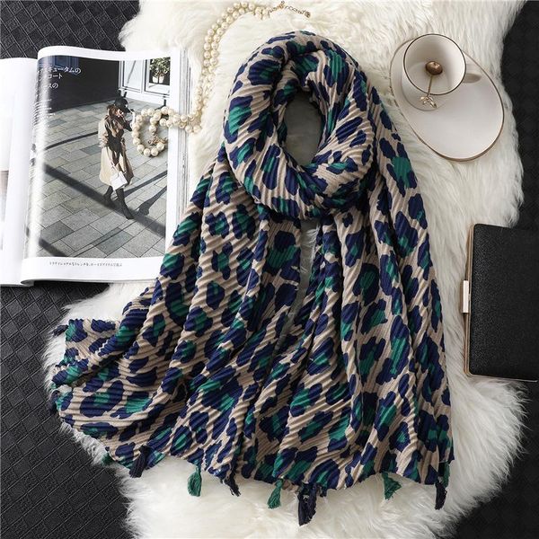 scarves pleated leopard scarf women's wrinkled knotted four-sided fringe bib twill cotton echarpe foulard bufanda muslim hijab sjaal, Blue;gray
scarves pleated leopard scarf women's wrinkled knotted four-sided fringe bib twill cotton echarpe foulard bufanda muslim hijab sjaal, Blue;gray