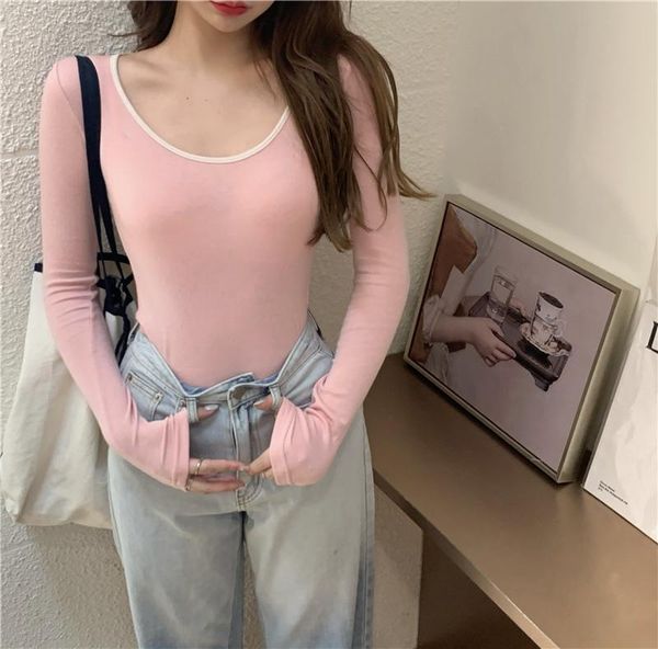 women's t-shirt 3 colors autumn korean style u neck womans color patchwork slim long sleeve womens tees shirt femme (r99359), White
women's t-shirt 3 colors autumn korean style u neck womans color patchwork slim long sleeve womens tees shirt femme (r99359), White