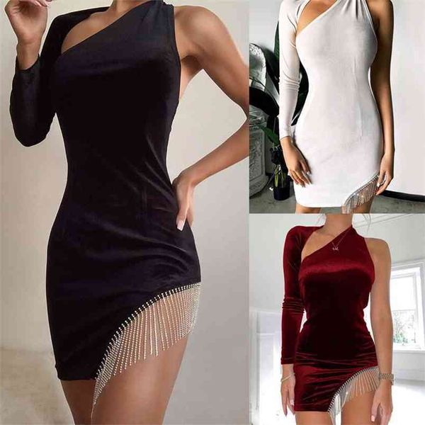 women dress sequined female one shoulder ladies shining long sleeve party girl summer slim clothing 210522, Black;gray
women dress sequined female one shoulder ladies shining long sleeve party girl summer slim clothing 210522, Black;gray