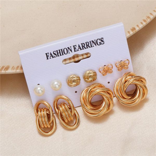 stud 6pcs set pearl alloy geometry butterfly circular heart-shaped leopard print fashion earrings, Golden;silver
stud 6pcs set pearl alloy geometry butterfly circular heart-shaped leopard print fashion earrings, Golden;silver