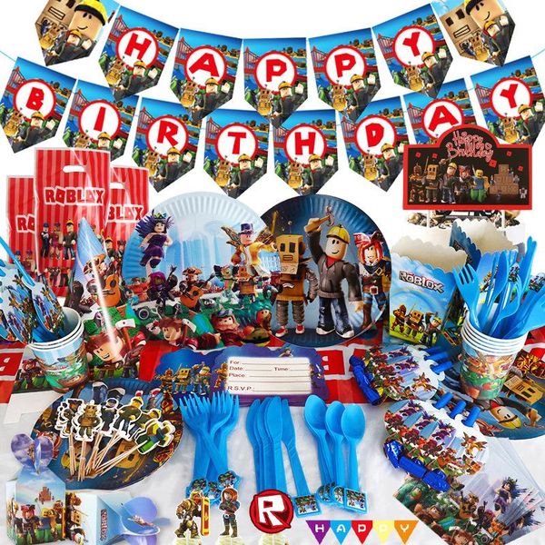 disposable dinnerware roblo theme game birthday decoration tableware set paper plate cup straw party supplies latex balloon baby shower
disposable dinnerware roblo theme game birthday decoration tableware set paper plate cup straw party supplies latex balloon baby shower