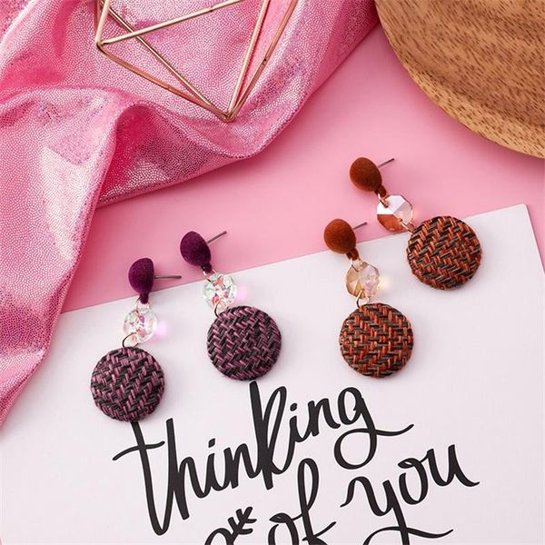 dangle & chandelier 3* korea autumn and winter mixed color woven wool button ladies earrings simple elegant crystal geometric ear jewelry, Silver
dangle & chandelier 3* korea autumn and winter mixed color woven wool button ladies earrings simple elegant crystal geometric ear jewelry, Silver