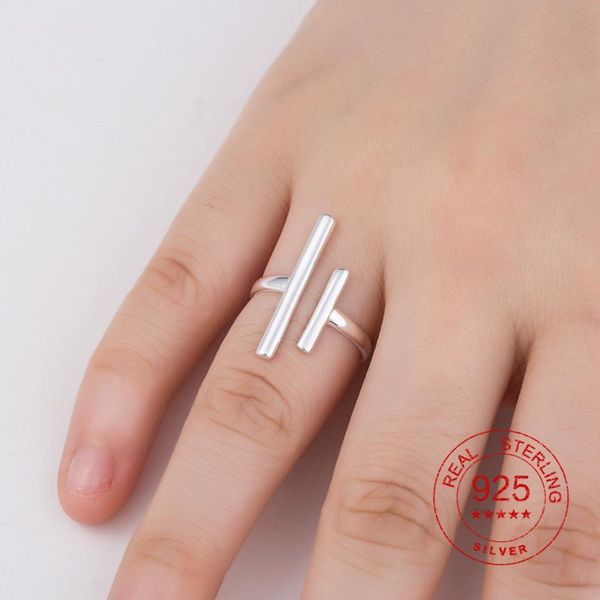 real 925 sterling silver double bar rings for women fashion geometric shape ring gift party jewelry anillo hombr cluster, Golden;silver
real 925 sterling silver double bar rings for women fashion geometric shape ring gift party jewelry anillo hombr cluster, Golden;silver