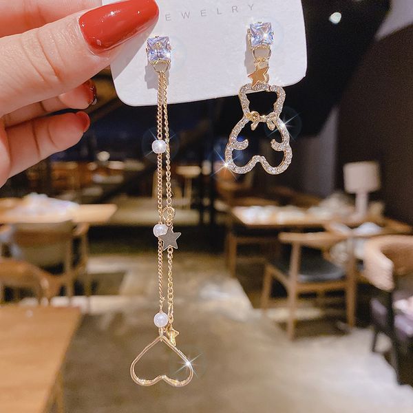 fashion earrings for women gold vintage asymmetric design hollow bear heart star pearl drop earrings women cute jewelry, Silver
fashion earrings for women gold vintage asymmetric design hollow bear heart star pearl drop earrings women cute jewelry, Silver