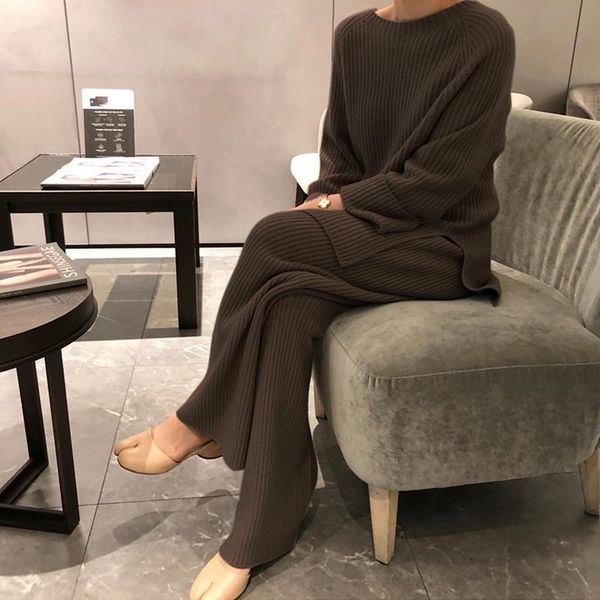 women's two piece pants fashion winter 2021 thicken warm knitted pullover sweater two-piece suits+high waist loose wide leg set, White
women's two piece pants fashion winter 2021 thicken warm knitted pullover sweater two-piece suits+high waist loose wide leg set, White