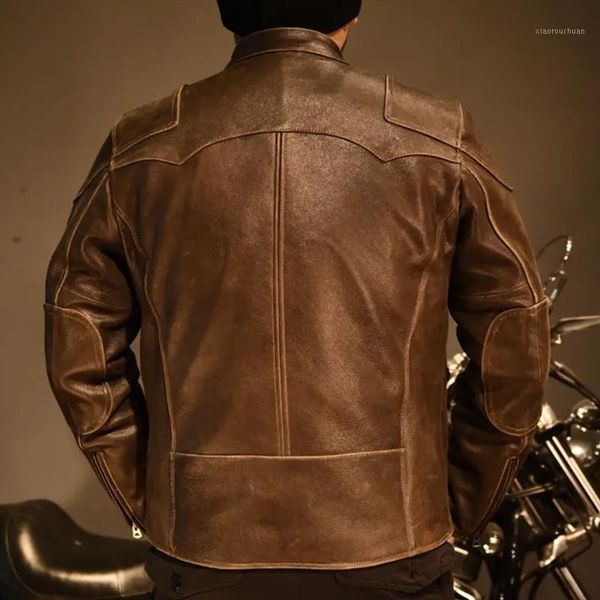 men's leather & faux 2021 vintage brown motorcycle style genuine jacket men large size 3xl real natural cowhide autumn slim fit coat, Black
men's leather & faux 2021 vintage brown motorcycle style genuine jacket men large size 3xl real natural cowhide autumn slim fit coat, Black