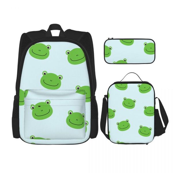 backpack 3 pcs cute frogs unique prints knapsack for teenagers girls boys travel bagpack children school bags
backpack 3 pcs cute frogs unique prints knapsack for teenagers girls boys travel bagpack children school bags