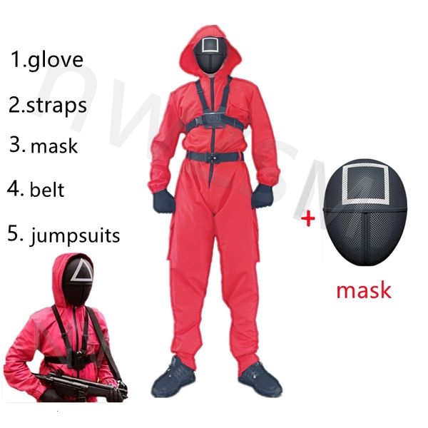 squid game cosplay red one-piece korean tv series cosplay halloween party costumes with face
squid game cosplay red one-piece korean tv series cosplay halloween party costumes with face