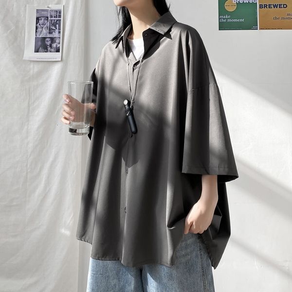 men's casual shirts summer short-sleeved fashion gray blue black white men korean loose society mens dress -3xl dt4t, White;black
men's casual shirts summer short-sleeved fashion gray blue black white men korean loose society mens dress -3xl dt4t, White;black