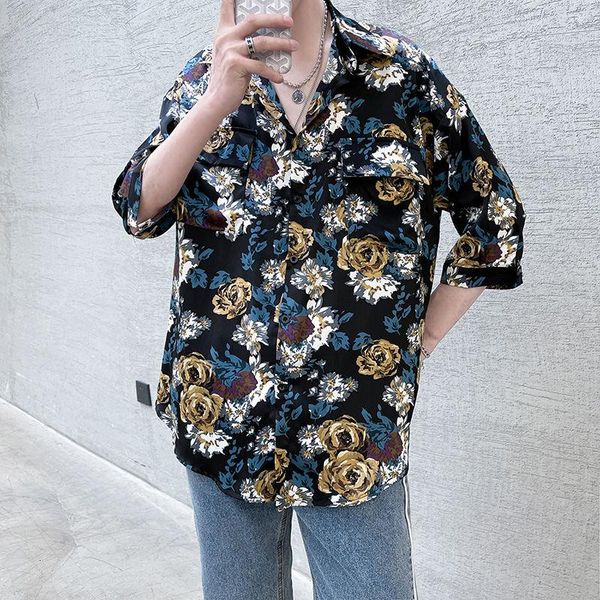 men's casual shirts summer flower shirt fashion print men streetwear korean loose short-sleeved mens dress -3xl, White;black
men's casual shirts summer flower shirt fashion print men streetwear korean loose short-sleeved mens dress -3xl, White;black