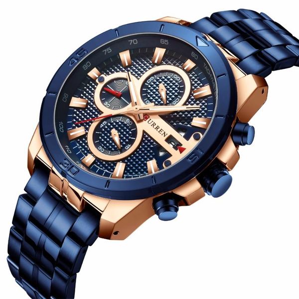 men's watch quartz waterproof stainless steel band stylish business sports multi-function calendar wristwatches, Slivery;brown
men's watch quartz waterproof stainless steel band stylish business sports multi-function calendar wristwatches, Slivery;brown