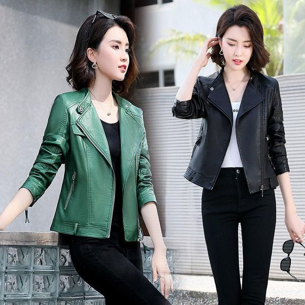 women's leather & faux coat women 2021 spring and autumn korean slim jacket top, Black
women's leather & faux coat women 2021 spring and autumn korean slim jacket top, Black
