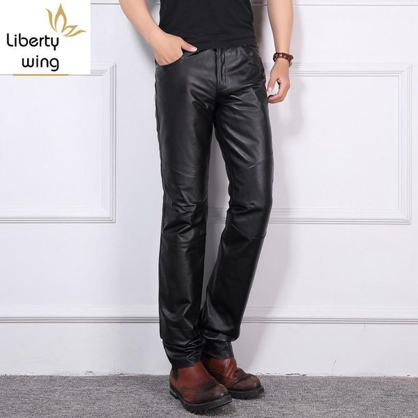 men's pants winter thick warm cargo down full length genuine leather motorcycle trousers men biker punk pantalon hombre plus size, Black
men's pants winter thick warm cargo down full length genuine leather motorcycle trousers men biker punk pantalon hombre plus size, Black