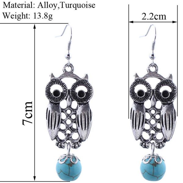 women's hollow owl tibetan silver turquoise charm earrings dymtqe062 fashion gift national style women diy earring, Golden
women's hollow owl tibetan silver turquoise charm earrings dymtqe062 fashion gift national style women diy earring, Golden