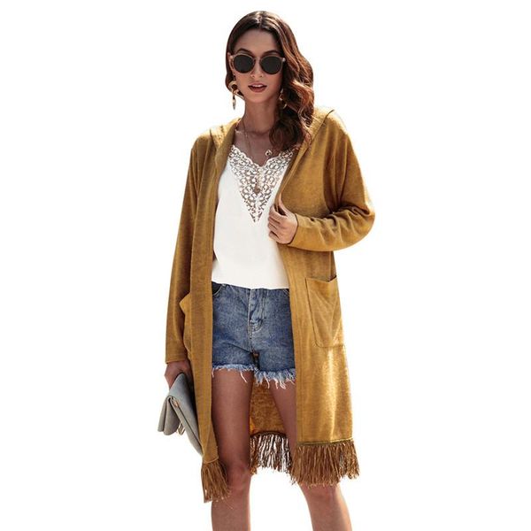women's sweaters casual women tassel hooded sweater long hair open front coat autumn winter harajuku knitwear, White;black
women's sweaters casual women tassel hooded sweater long hair open front coat autumn winter harajuku knitwear, White;black