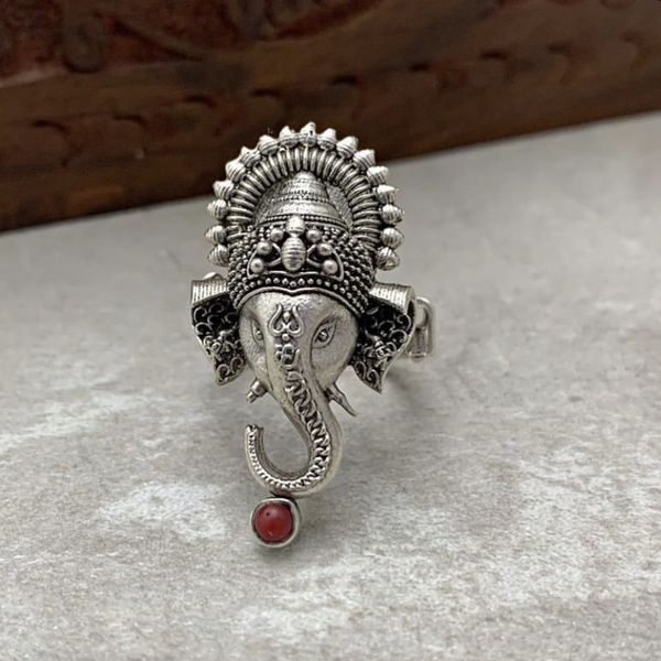 plated beset ring selling sanjie fashion creative ethnic style exaggerated elephant modeling men's and women's headwear alloy, Silver
plated beset ring selling sanjie fashion creative ethnic style exaggerated elephant modeling men's and women's headwear alloy, Silver