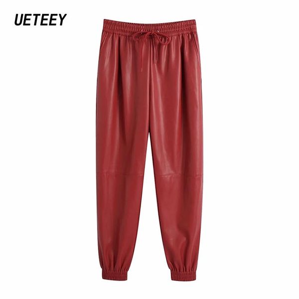 women's pu leather pants high waist femme pantalon mujer harem pant drawstring korean clothing faux red trousers 2021 & capris, Black;white
women's pu leather pants high waist femme pantalon mujer harem pant drawstring korean clothing faux red trousers 2021 & capris, Black;white