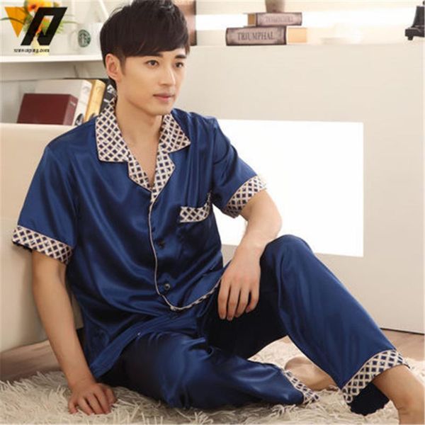men's sleepwear xmweiping men summer pajama sets silk satin nightwear hombre verano pyjamas set short sleeve suit pijama masculino, Black;brown
men's sleepwear xmweiping men summer pajama sets silk satin nightwear hombre verano pyjamas set short sleeve suit pijama masculino, Black;brown