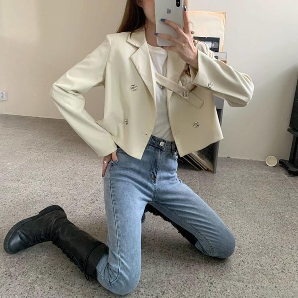 women's jackets jacket women double breasted short coat solid color korean slim female casual all match coats and, Black;brown
women's jackets jacket women double breasted short coat solid color korean slim female casual all match coats and, Black;brown