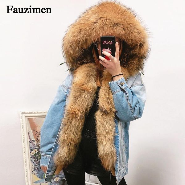 women's jackets women fur jeans coat large collar hooded winter jacket denim luxury lining outwear brand style parkas, Black;brown
women's jackets women fur jeans coat large collar hooded winter jacket denim luxury lining outwear brand style parkas, Black;brown
