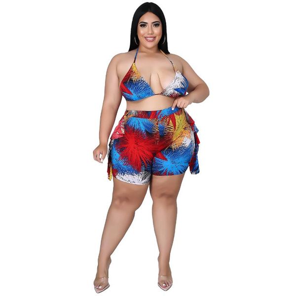 women's tracksuits women plus size set print bandage halter bra skinny shorts two 2 piece sets night clubwear summer outfits, Gray
women's tracksuits women plus size set print bandage halter bra skinny shorts two 2 piece sets night clubwear summer outfits, Gray