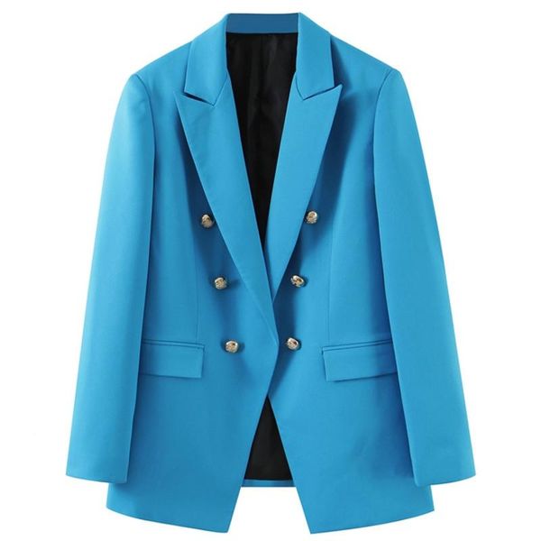 women's suits & blazers women elegant basic solid blazer double breasted pockets long sleeve sky blue coats female office wear fashion, White;black
women's suits & blazers women elegant basic solid blazer double breasted pockets long sleeve sky blue coats female office wear fashion, White;black