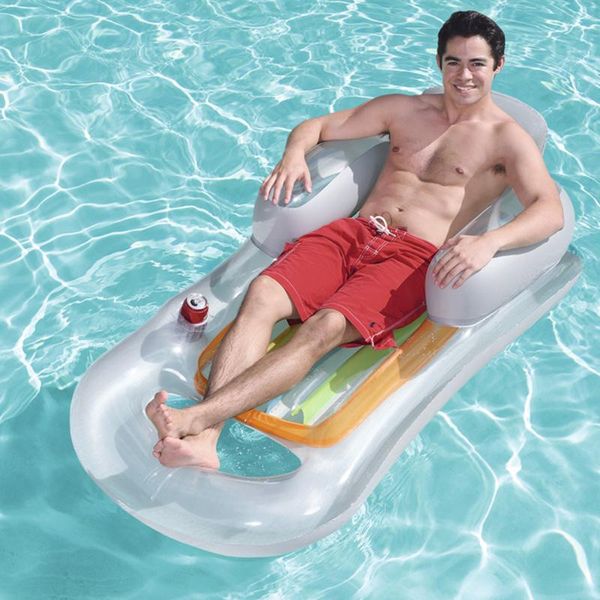 inflatable floats & tubes floating bed backrest water hammock swiming pool air mattress w/ armrest drink holder for outdoor sports
inflatable floats & tubes floating bed backrest water hammock swiming pool air mattress w/ armrest drink holder for outdoor sports