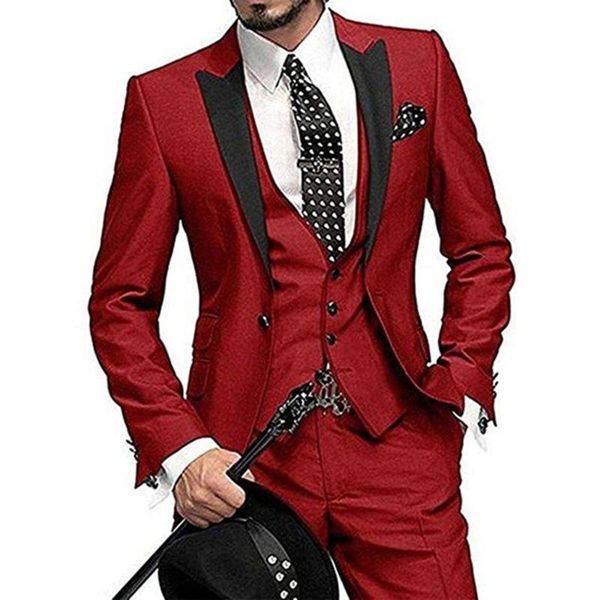 men's suits & blazers spring/autumn wedding tuxedo tailor-made black peaked lapel red jacket+vest+pants groomsman mens blazer masculino, White;black
men's suits & blazers spring/autumn wedding tuxedo tailor-made black peaked lapel red jacket+vest+pants groomsman mens blazer masculino, White;black