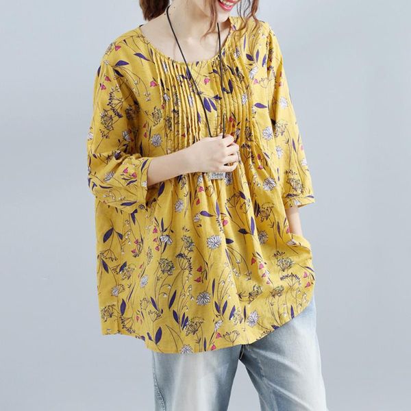 women's blouses & shirts plus size 5xl floral printed long blouse 2021 summer vintage casual fashion o neck mori girl shirt loose women, White
women's blouses & shirts plus size 5xl floral printed long blouse 2021 summer vintage casual fashion o neck mori girl shirt loose women, White